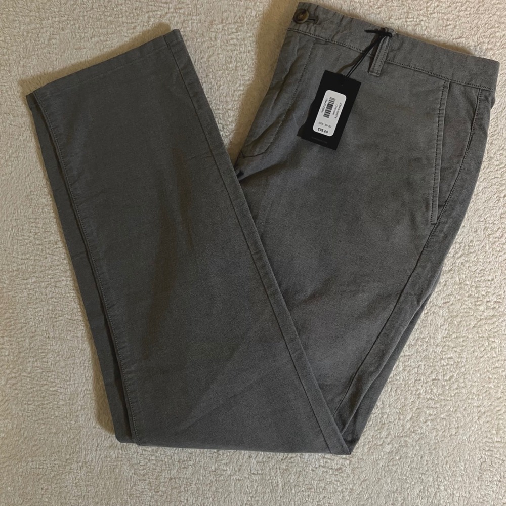 Fabletics The One Pant Mens 36 Black Performance Stretch Chino zip fly belt loop